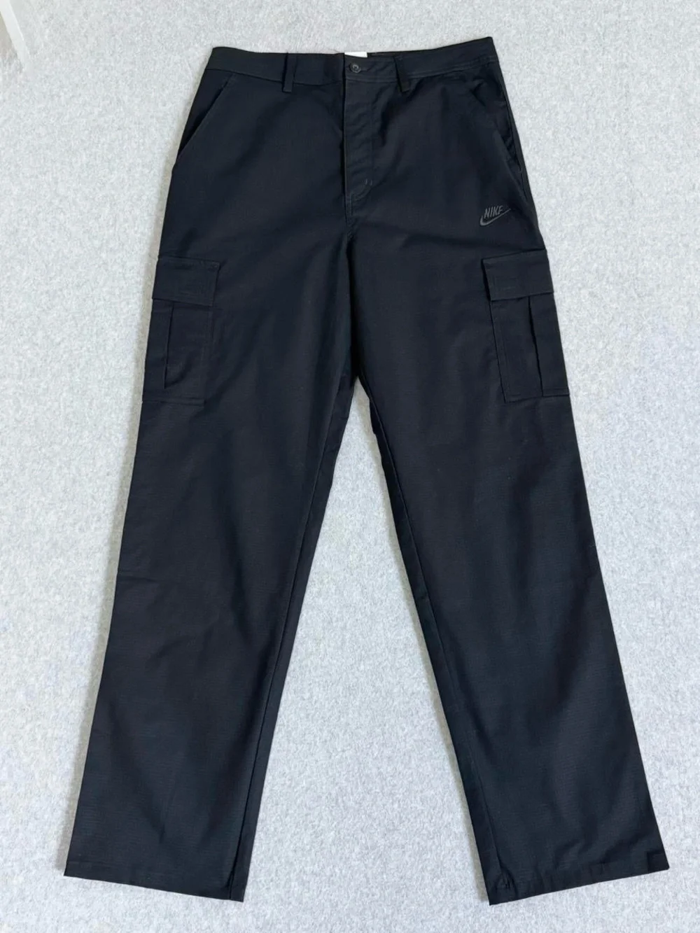 Nike Mens Cargo Pants Size 34x32 Black Straight Leg Ripstop Skater Casual NWT